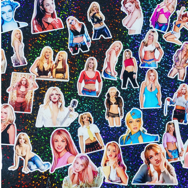 Britney Spears Classic Early Career Vinyl Sticker Pack | 50 Britney Waterproof Stickers