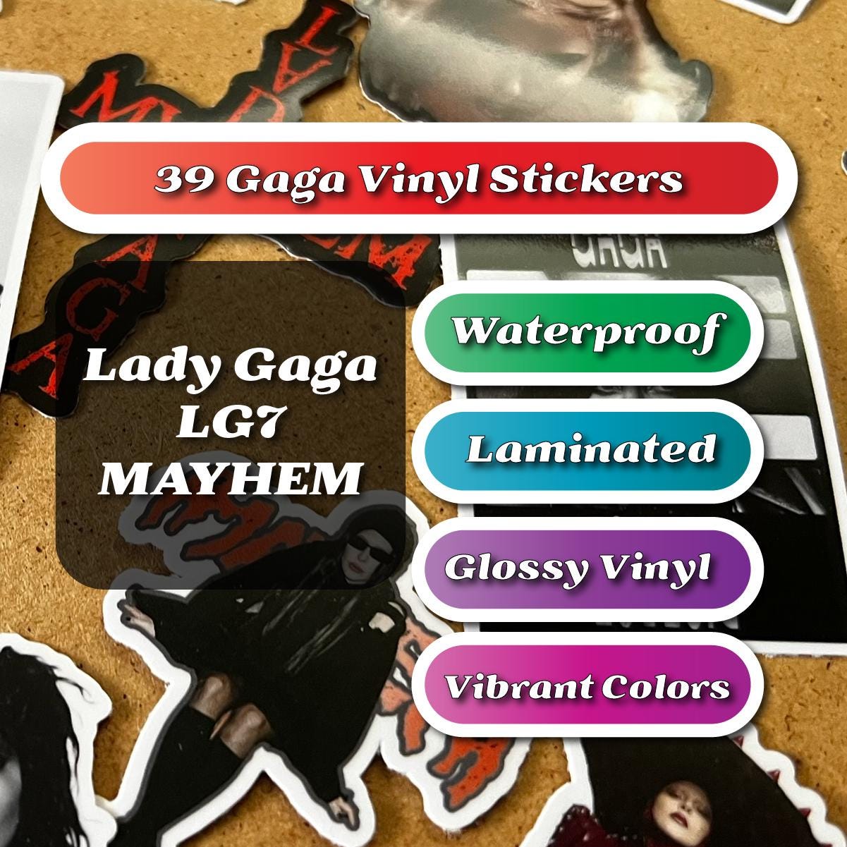 Lady Gaga Glossy Stickers (Sold per Set), Hobbies & Toys, Stationary Lady Gaga Glossy Stickers (Sold per Set), Hobbies & Toys, Stationary