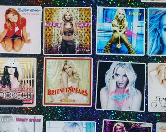 Britney Spears Album Covers Vinyl Sticker Pack | 36 Britney Waterproof Stickers