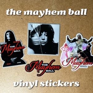Mayhem Ball Stickers | Lady Gaga Vinyl Sticker Pack | 4 Waterproof Gaga Stickers | LG7 Stickers | Little Monster Gift | Gaga Mayhem Tour