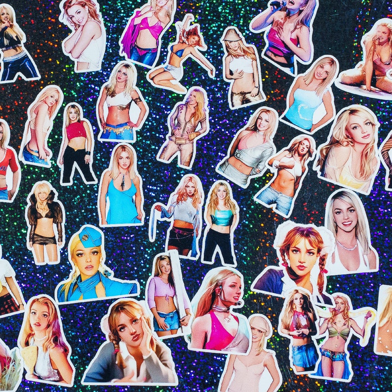Britney Spears Classic Early Career Vinyl Sticker Pack | 50 Britney Waterproof Stickers