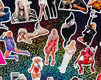 100 Lady Gaga Waterproof Stickers: Every Gaga Era Pack