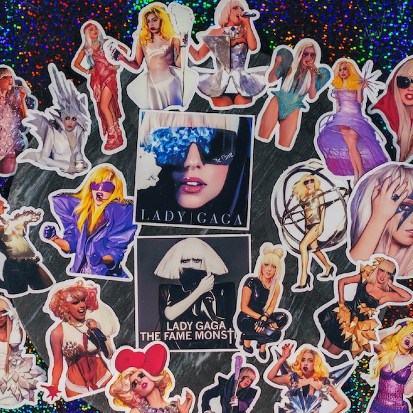 Lady Gaga LG1 The Fame & Fame Monster Era Vinyl Sticker Pack | 22 Gaga Waterproof Stickers