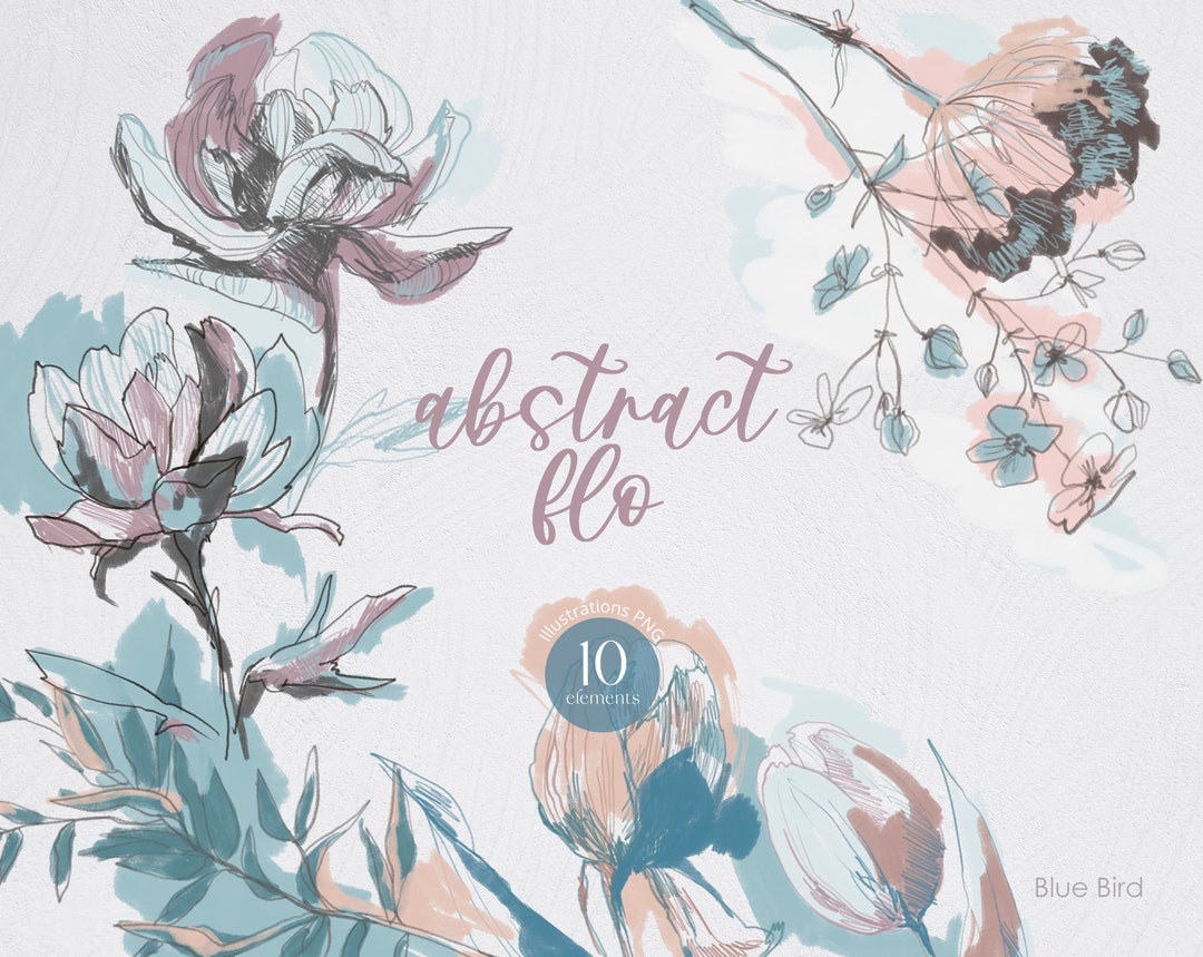 Abstract Botanical Line Art, Modern Abstract Design Elements, Abstract ...