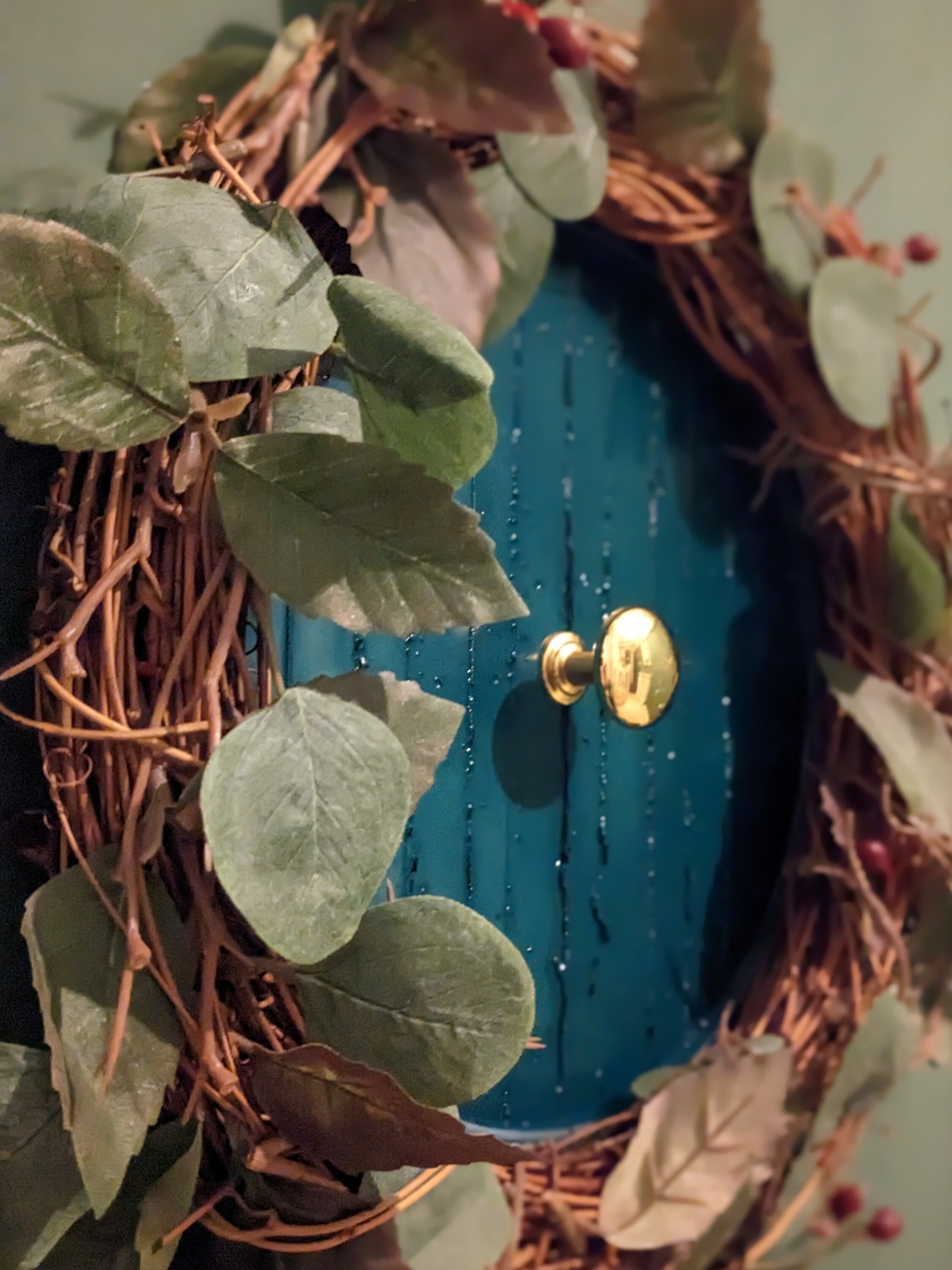 Rustic Bag End Door Wreath Etsy UK