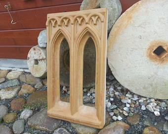 Gothic window, relief, sculpture, ornament, Middle Ages, art sandstone, cast stone, wall, ruin, garden, decoration, facade, frieze, altar