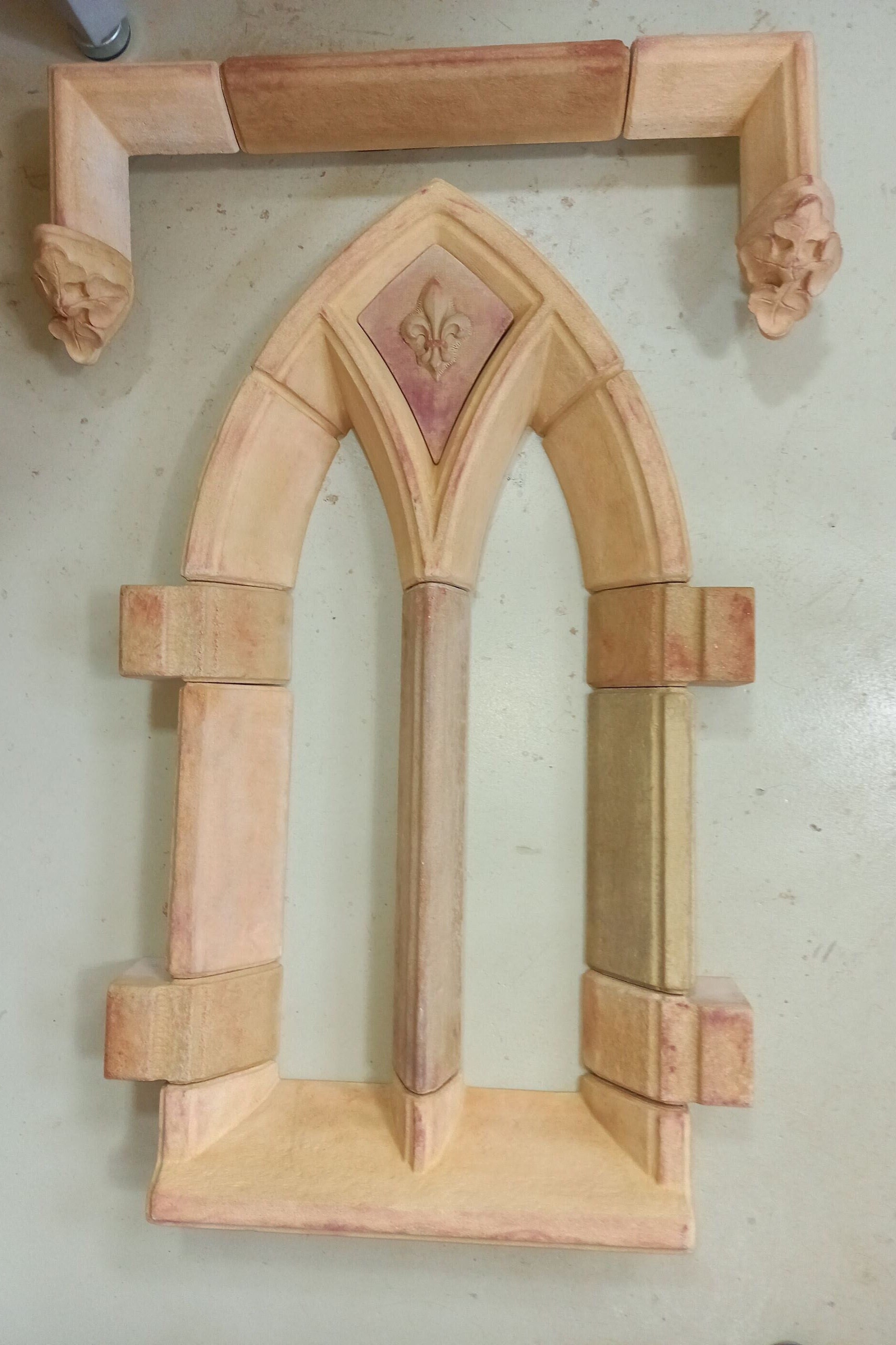 Gothic, window, kit, chapel, church, garden ruin, garden wall, garden folly, art sandstone, stone casting, Middle Ages, facade, relief