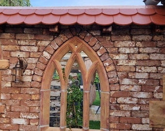 Gothic window, chapel, stone window, art sandstone, tracery, stone casting, garden ruin, ruin wall, garden sculpture, stone relief, Middle Ages