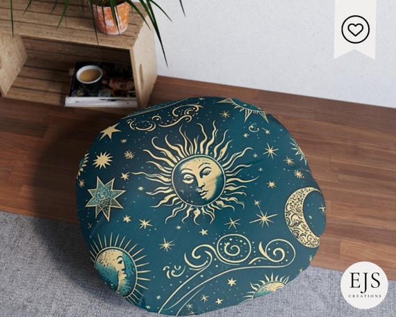 Meditation Pillow Floor Cushion Decorative Pouf Cushion Extra Large Zen Cushion Oversized Pillow Celestial Home Decor Tufted Pillow Etsy