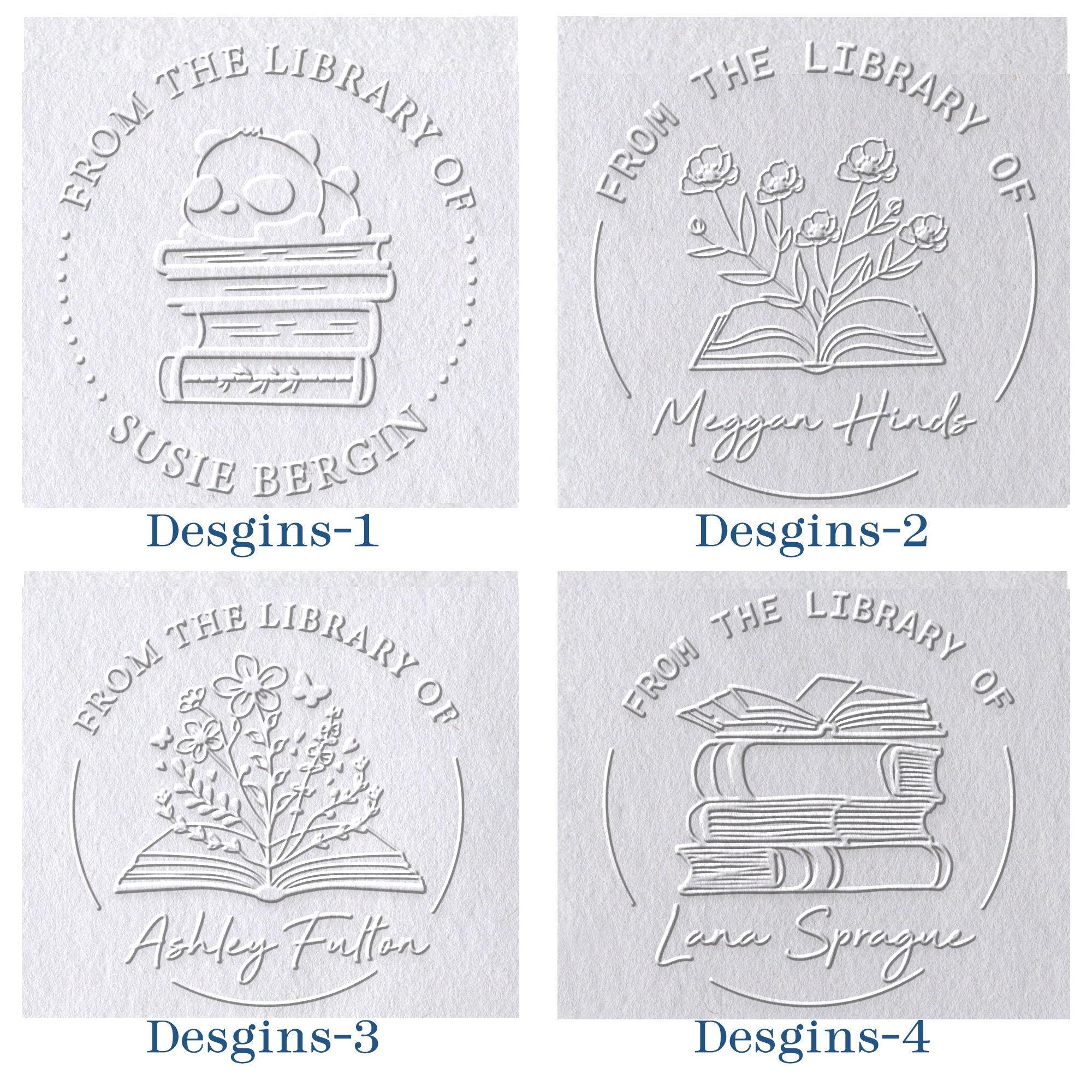 Custom From the Library of Book Embosser,book Embosser Personalized,book Stamp,library Embosser