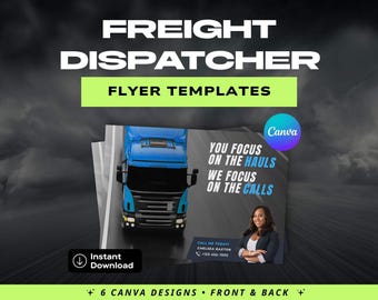 Freight Dispatcher Flyer Vorlagen | Canva Marketing Flyer (Digitaler Download)