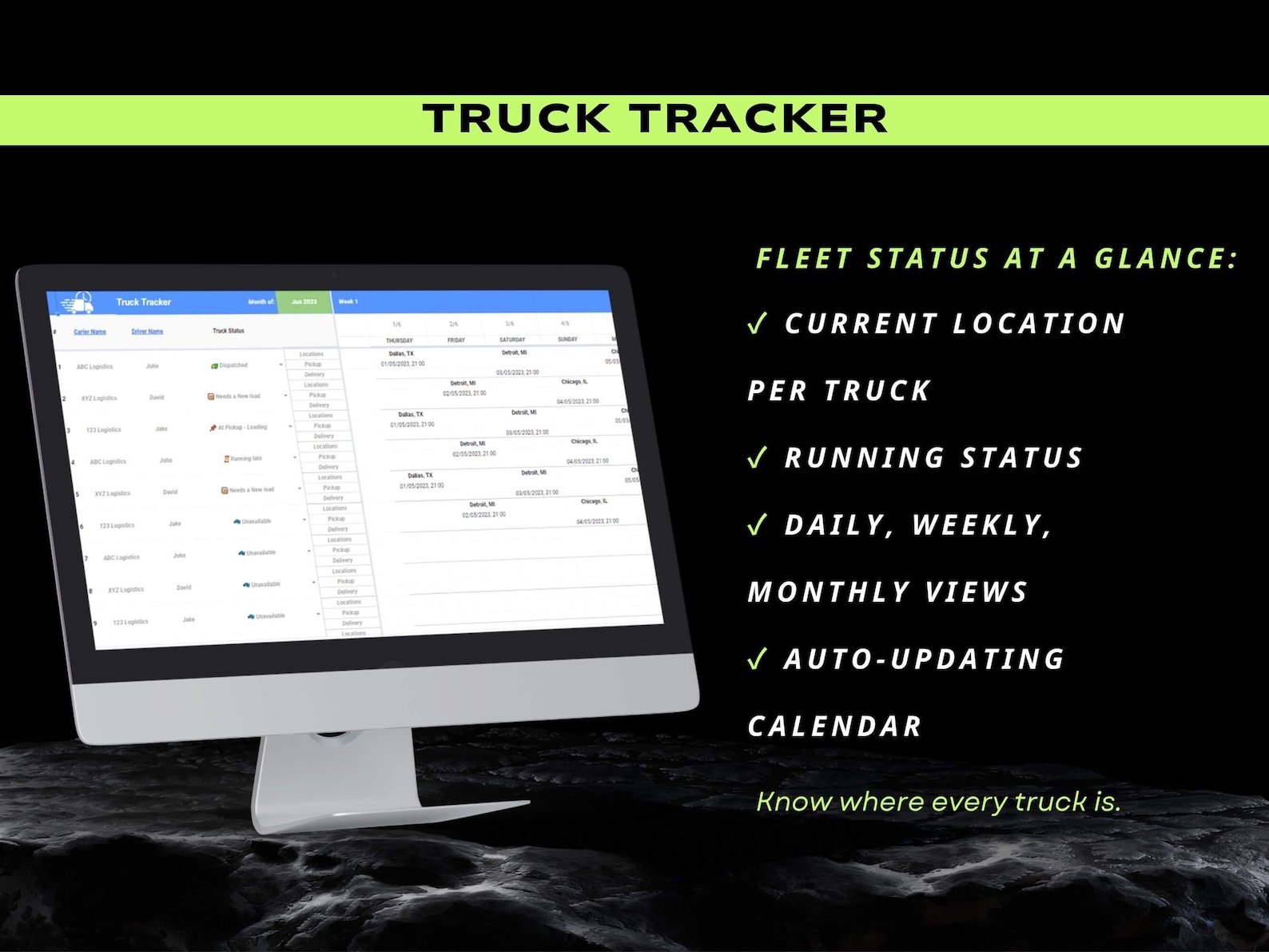 Freight Dispatcher All in One Spreadsheet | Load Tracker Profit ...