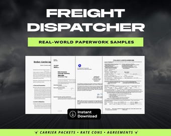 Fracht Dispatcher Papierkram Muster | Carrier Packet, Rate Con, BOL Beispiele (PDF)