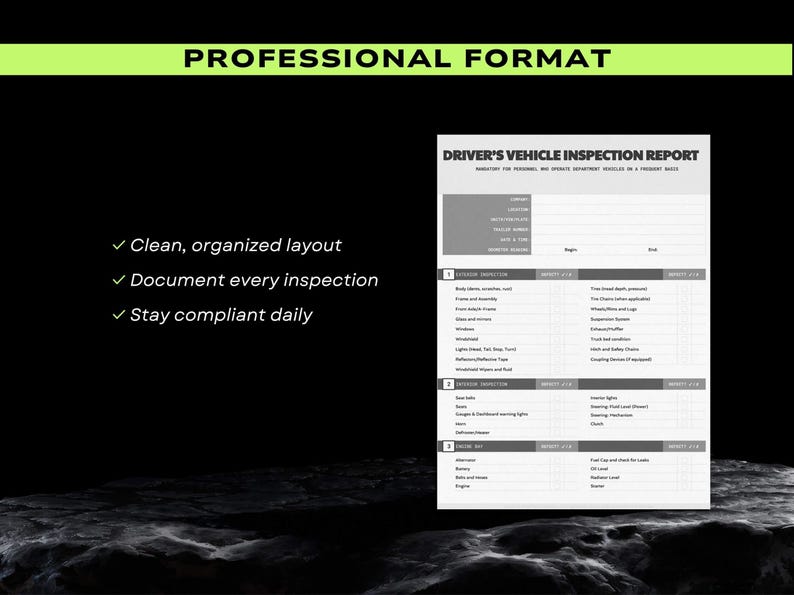 Dvir Example Form Hotshot DVIR Template | Driver Vehicle Inspection Report | Fillable PDF ...