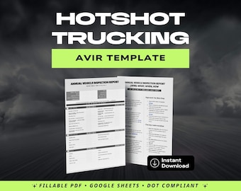 Hotshot Trucking AVIR Vorlage | DOT-konformer Prüfbericht (ausfüllbares PDF)