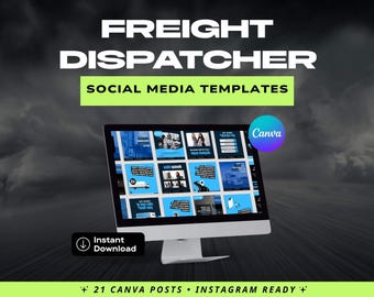 Spedition Dispatcher Social Media Templates | 21 Canva Beiträge | Instagram Marketing | Versand Business Content Kit