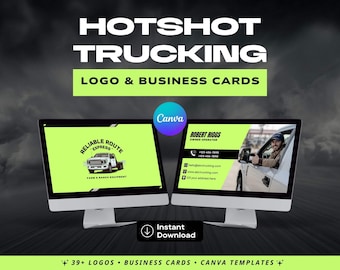 Hotshot Trucking Logo-Vorlagen | Visitenkarten | Canva Branding Kit (Digitaler Download)