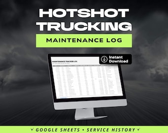 Hotshot Wartung Tracker Log | Service Historie Tabelle | Google Sheets | LKW-Wartungsplan Vorlage