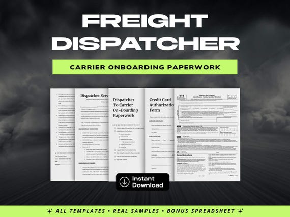Freight Dispatcher Carrier Onboarding Pack | Welcome Packet Templates | Agreement Forms | Invoice Templates | Dispatch Business