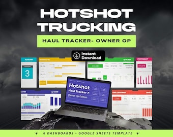Hotshot Haul Tracker | Inhaber Verkäufer LKW Google Sheets Dashboard (Digitaler Download)