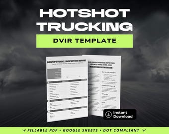 Hotshot Trucking Display-Vorlage | Ausfüllbares PDF, Google Sheets (Digitaler Download)