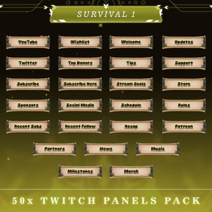Survival Theme Twitch Panels: Wilderness Stream Overlay (PNG)
