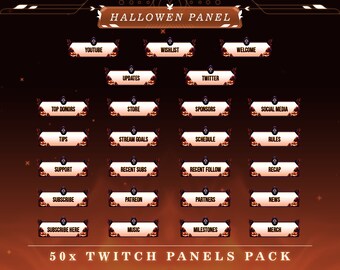 Haunted Mansion Twitch Panels: Halloween Stream Overlay (PNG)