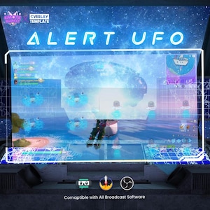 Animated Alert UFO Sci-Fi Arrival Pop-Up for Streamers - Streaming Overlay, Animated Effect, Esports Graphics