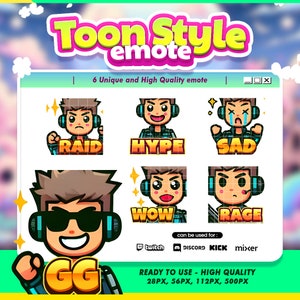 Twitch Emote Fun Cartoon Man voor Express Yourself-streamers