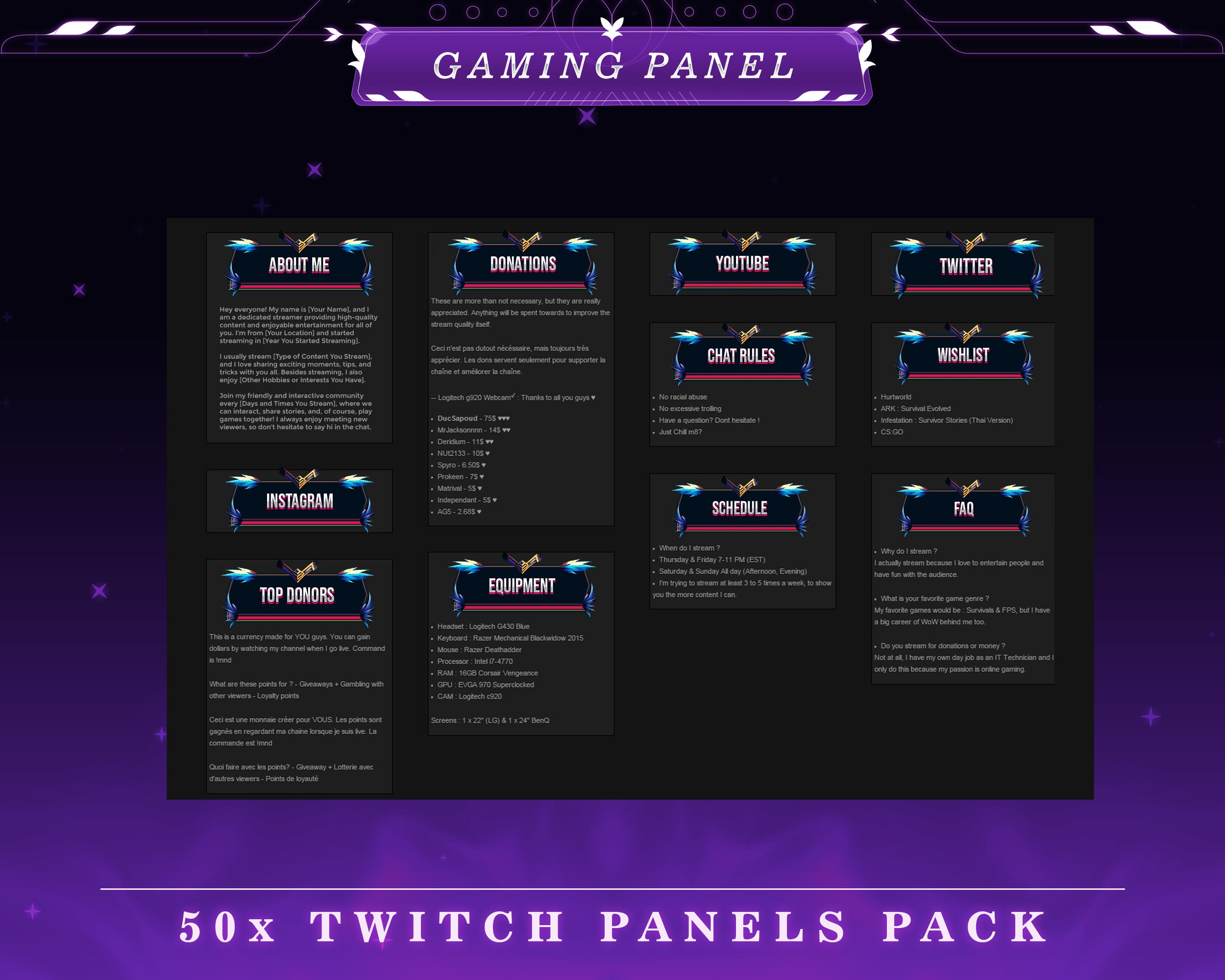 V8 Stream Victory Gamer V8 Twitch Panels: Stream Overlay Graphics (50+ PNG) - Etsy