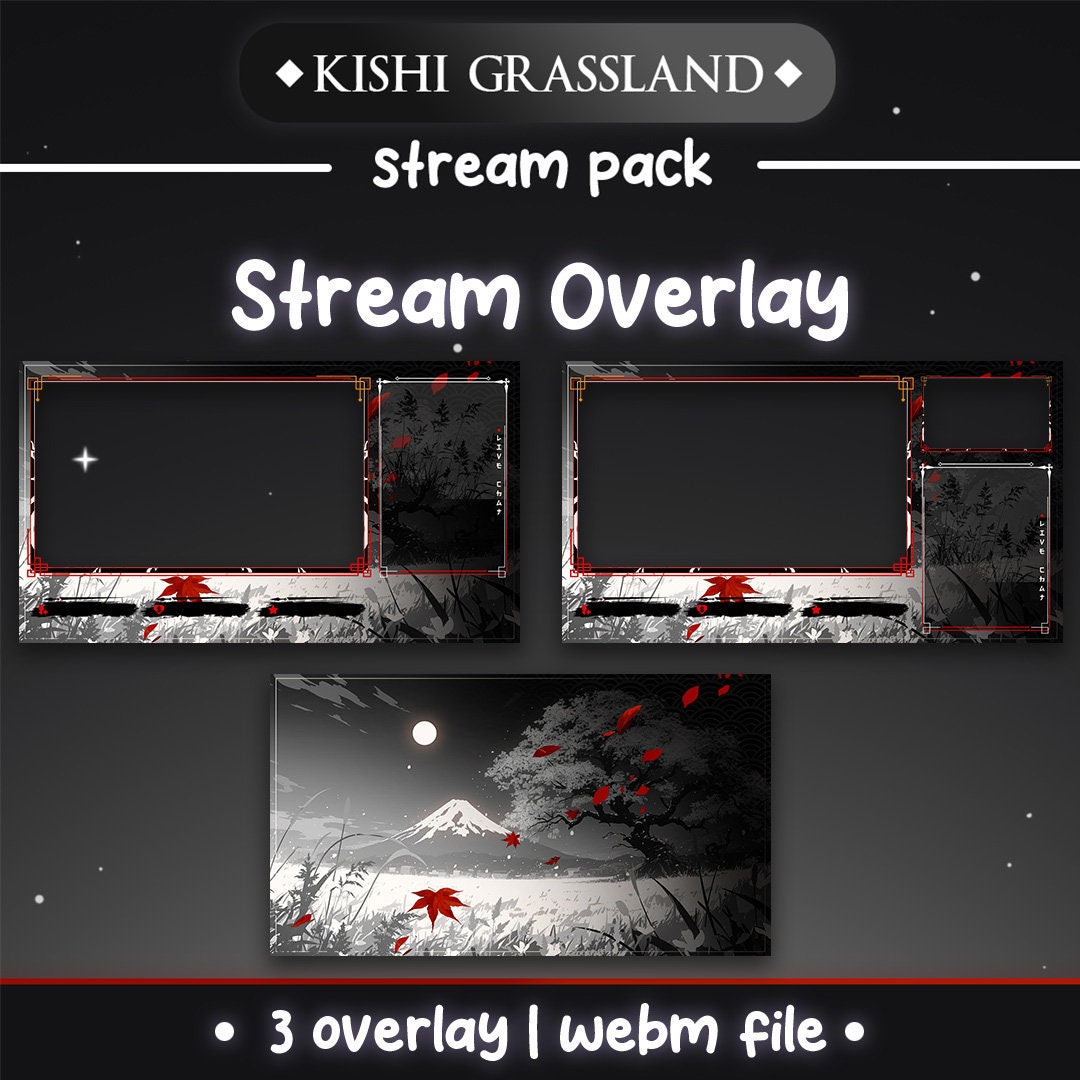 Left Overlay Animated Stream Overlay Pack Kishi Grassland Nature-inspired and ...