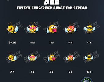 Bee Emotes for Twitch and Discord – Cute Streaming Emoji Pack