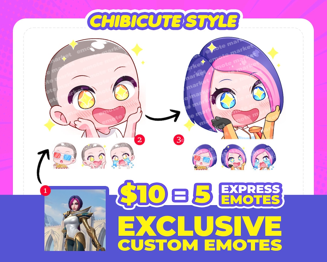 Custom Chibi Emote Lab | Unique Kick, Discord and Twitch Emote ...