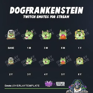 Twitch-emotes: Frankenstein-emote voor leuke hond voor leuke en thematische reacties