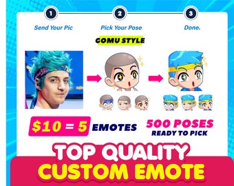 Tailored Twitch Icons | Adorable Emote Designs | Boost Your Streaming Experience - Gomu Style