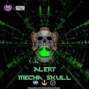 Animated Alert Cyber Reaper Futuristic Skull-Themed Stream Notification - Stream Alert, Gaming Overlay, Twitch Notification