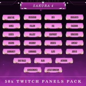 Sakura Twitch-paneler: Fredlig Stream Overlay-grafik