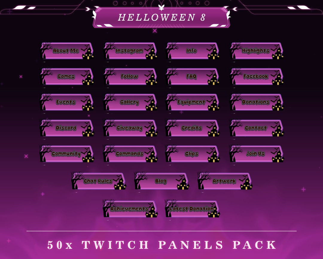 Horror Night Twitch Panels: Halloween Stream Overlay Pack - Etsy