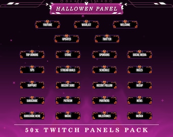 Mystic Halloween Twitch Panels: Witchcraft Stream Overlays