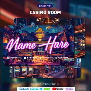 Casino-Themed Banner Pack High Stakes Graphics for Streamers & Social Media
