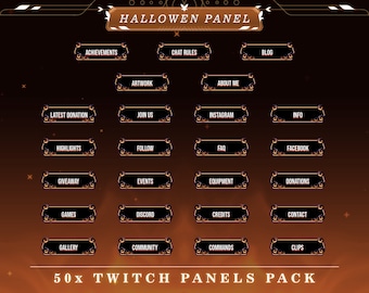 Horror Halloween Twitch Panels: Stream Overlay Graphics (50+ PNG)