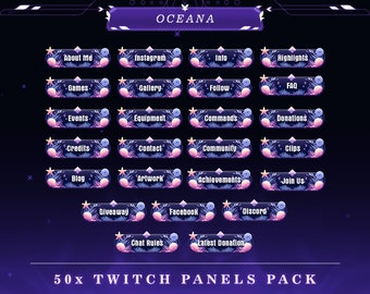 Ocean Serenity Twitch Panels Stream Overlays Peaceful Theme Graphics ...