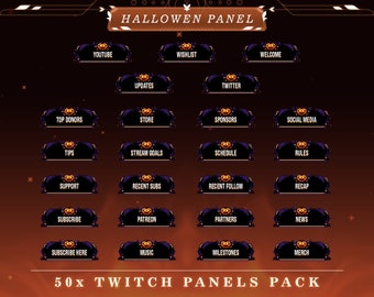 Pumpkin Patch Twitch Panels: Halloween Stream Overlay (50+ PNG)