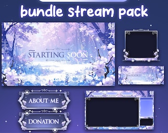 Animated Stream Overlay Pack Ultimate Miryoku Sakura for Twitch, YouTube, and Kick - Animated Overlay, Twitch Streaming, Gaming Stream