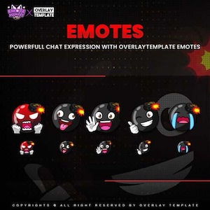 Twitch-emotes: tekenfilmbom-emote voor hype- en verrassingsreacties