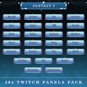 Dragon&#39;s Lair Twitch Panels | Stream Overlays | Adventure Theme Graphics | Overlay Panels | Streaming Kit | Fantasy V3 Twitch Panel Pack