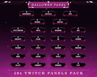 Creepy Halloween Twitch Panels: Ghoulish Stream Overlay Pack