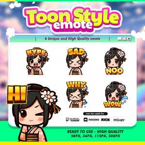 Twitch Emote Cartoon Pack Japan Cute Collection for Streamer Community