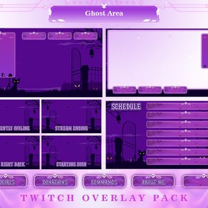 Twitch Overlay Pack Ghost Area Spooky Theme for Streaming - Twitch Overlays, YouTube Overlay, Panels