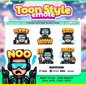 Twitch Emote Mec Cartoon Emote Collection for Modern and Edgy Mechanical Streamers